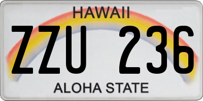 HI license plate ZZU236