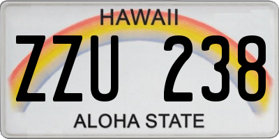 HI license plate ZZU238