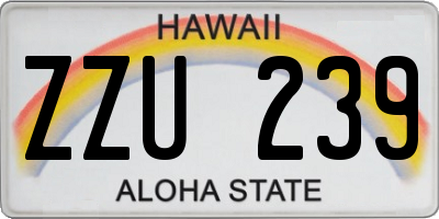 HI license plate ZZU239