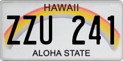 HI license plate ZZU241