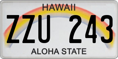 HI license plate ZZU243