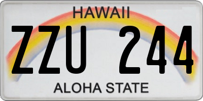 HI license plate ZZU244