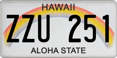 HI license plate ZZU251