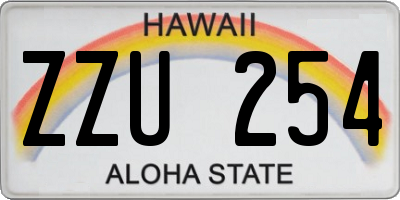 HI license plate ZZU254