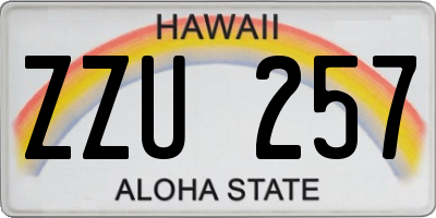 HI license plate ZZU257