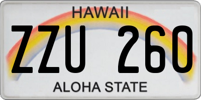 HI license plate ZZU260