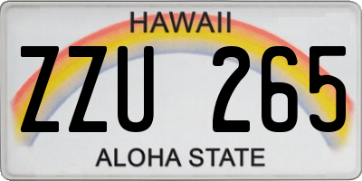 HI license plate ZZU265