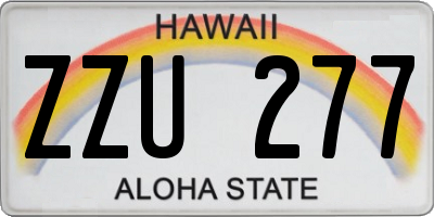 HI license plate ZZU277