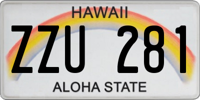 HI license plate ZZU281