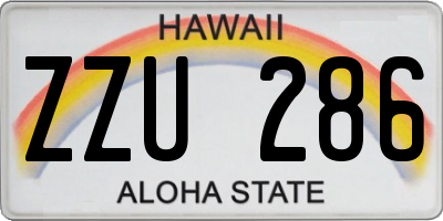 HI license plate ZZU286