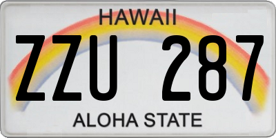 HI license plate ZZU287