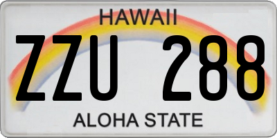 HI license plate ZZU288