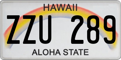 HI license plate ZZU289