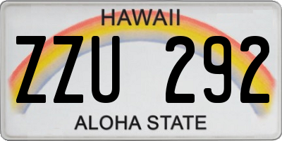 HI license plate ZZU292