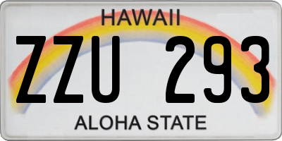 HI license plate ZZU293