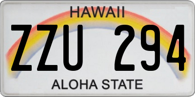 HI license plate ZZU294