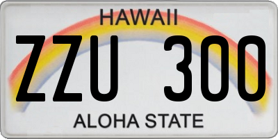 HI license plate ZZU300