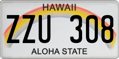 HI license plate ZZU308