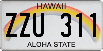 HI license plate ZZU311