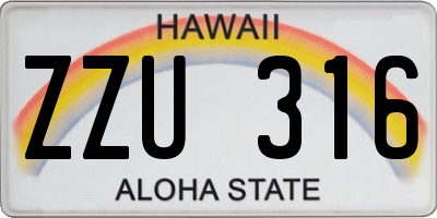 HI license plate ZZU316