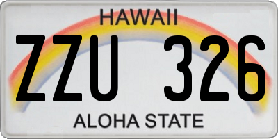 HI license plate ZZU326