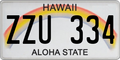 HI license plate ZZU334