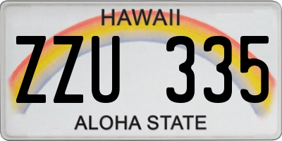 HI license plate ZZU335