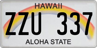 HI license plate ZZU337