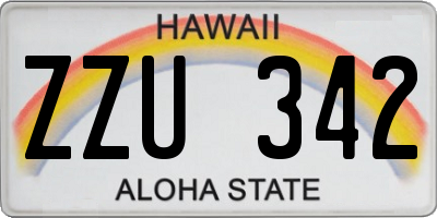 HI license plate ZZU342