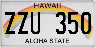 HI license plate ZZU350