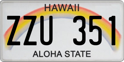 HI license plate ZZU351