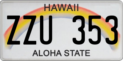 HI license plate ZZU353