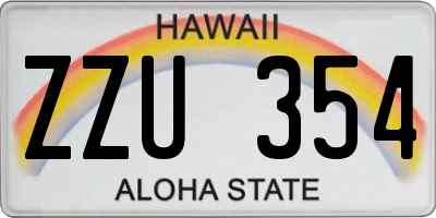 HI license plate ZZU354