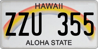 HI license plate ZZU355