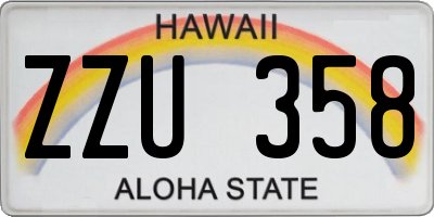 HI license plate ZZU358