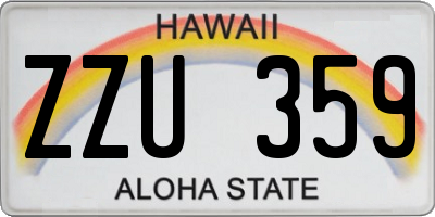 HI license plate ZZU359