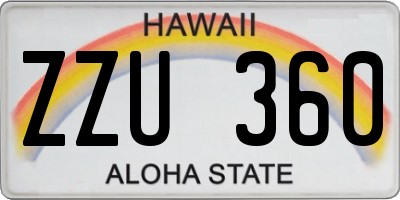 HI license plate ZZU360