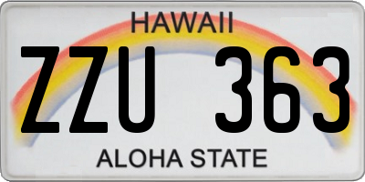 HI license plate ZZU363