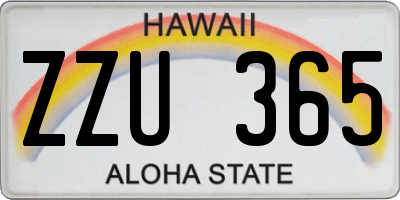 HI license plate ZZU365