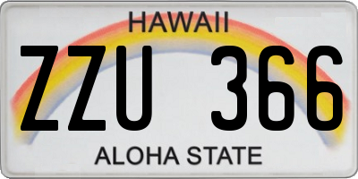 HI license plate ZZU366