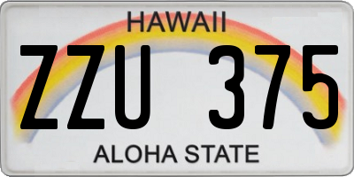 HI license plate ZZU375