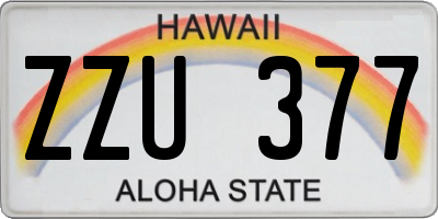 HI license plate ZZU377