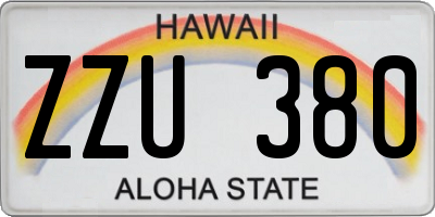 HI license plate ZZU380