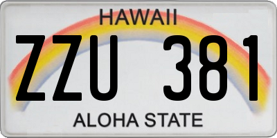 HI license plate ZZU381