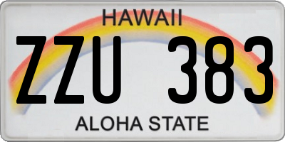 HI license plate ZZU383