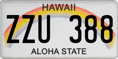 HI license plate ZZU388