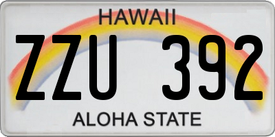 HI license plate ZZU392