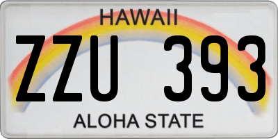 HI license plate ZZU393