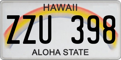 HI license plate ZZU398