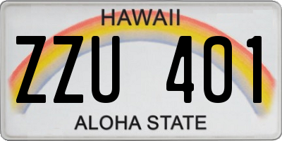 HI license plate ZZU401